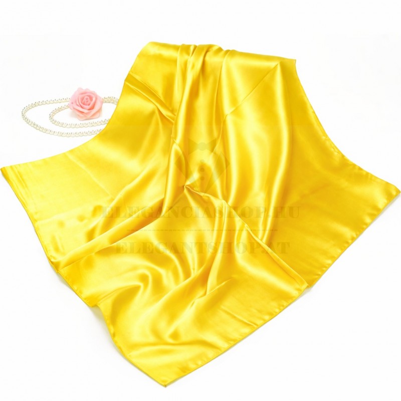 Szatén vékony női kendő - Citromsárga Szatén vékony női kendő - Citromsárga